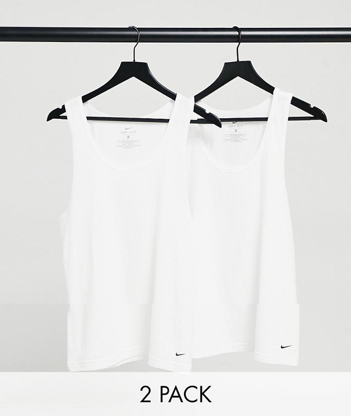 Nike 2-pack Cotton Stretch Tanks In White