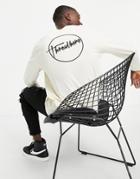 Threadbare Long Sleeve Logo Top In Off White