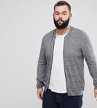 Asos Plus Knitted Cotton Bomber In Gray Twist - Gray