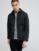 Brave Soul 4 Pocket Hooded Harrington Jacket - Black