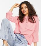 Violet Romance Petite Oversized Sweater With Pocket Detail In Pink