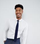 Asos Tall Wedding Skinny Herringbone Shirt - White