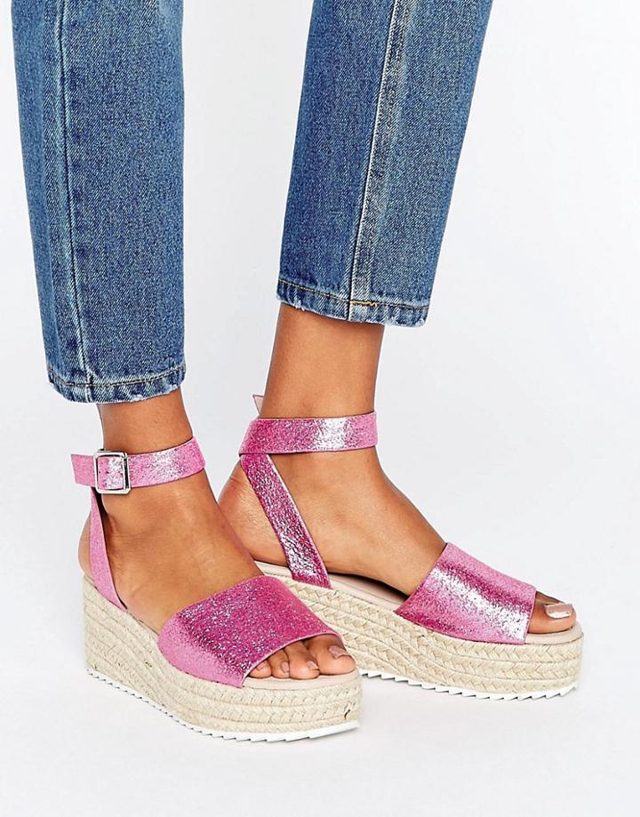 Asos Take Off Wedge Sandals - Pink