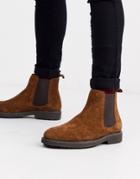 Office Chunky Chelsea Boots In Tan Suede