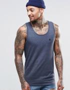 Asos Muscle Vest With Logo In Navy - Navy