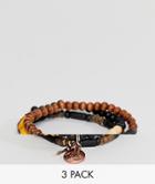 Classics 77 Beaded Bracelets In 3 Pack - Brown