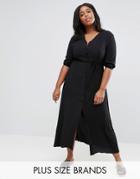 Alice & You Maxi Tea Dress With 3/4 Sleeves - Black