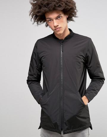 Rvlt Revolution Longline Bomber Jacket - Black