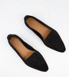 Asos Design Wide Fit Miley Suede Loafers In Black