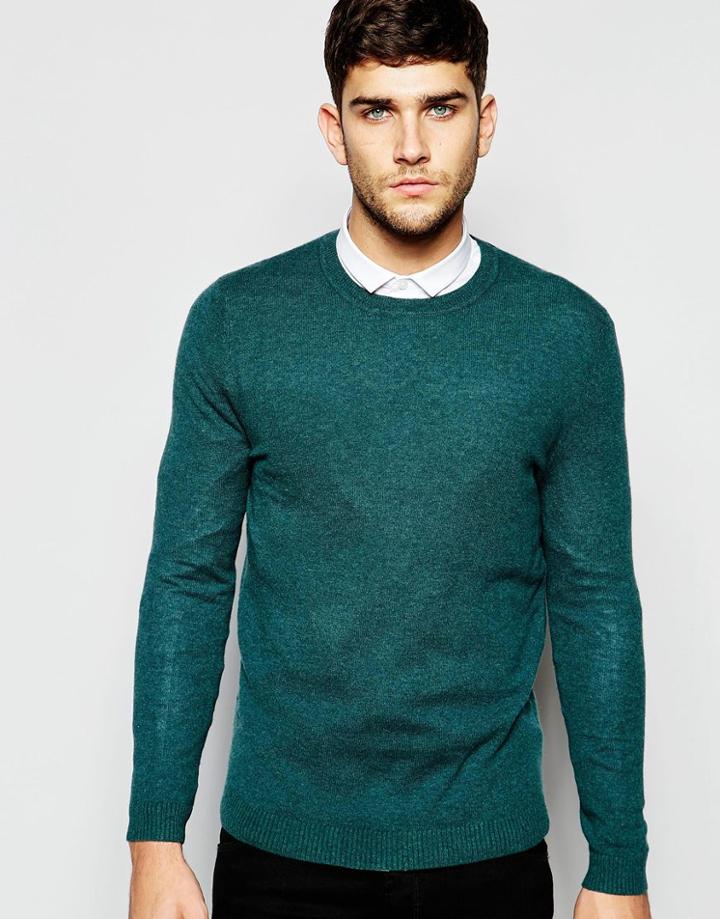 Asos Sweater In 100% Cashmere - Green