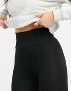 Asos Design Leggings With Deep Waistband In Black