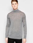 Jack & Jones Premium Roll Neck Knitted Sweater - Gray Melange