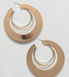 Missguided Triple Layer Hoop Earring In Gold - Gold