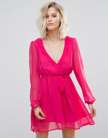 Rage Wrap Dress - Pink