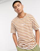 Parlez Ladsun Striped T-shirt In Brown