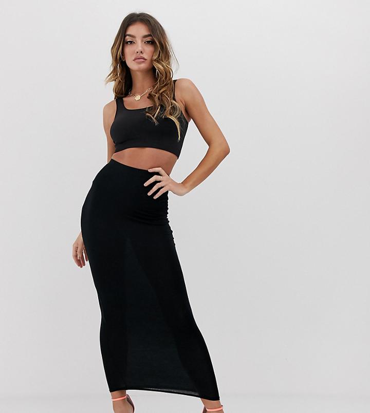 Prettylittlething Basic Midaxi Skirt In Black - Black