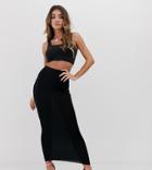Prettylittlething Basic Midaxi Skirt In Black - Black