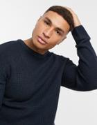 Jack & Jones Originals Ribbed Crew Neck Sweater-navy