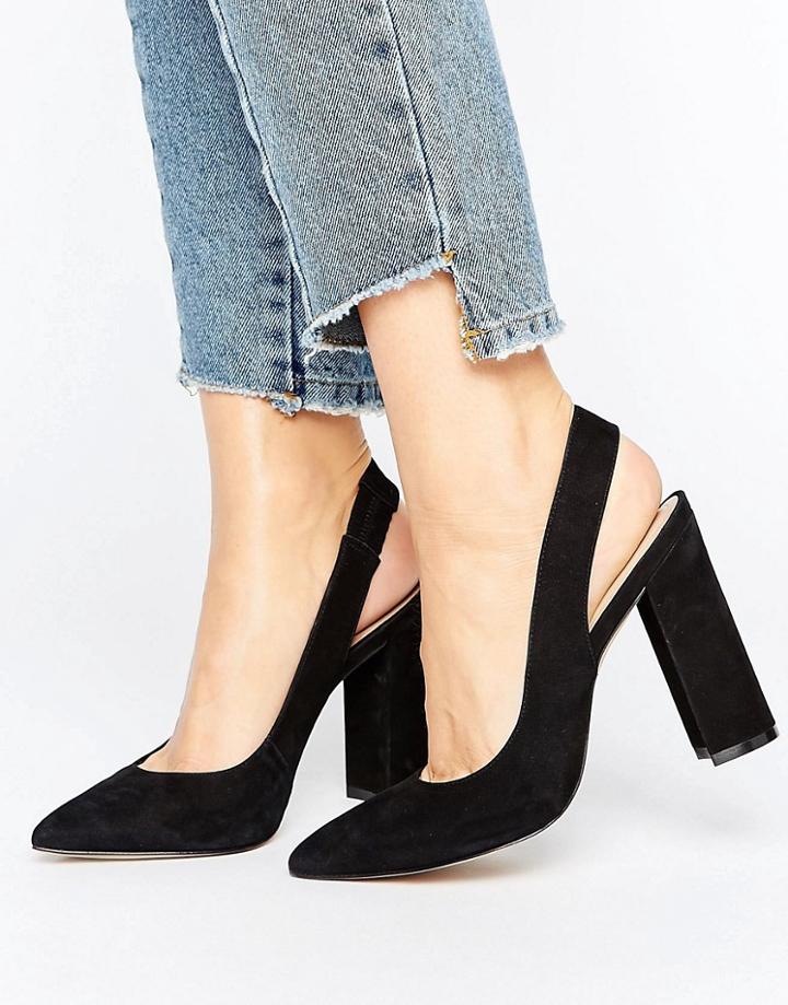 Aldo Looker Sling Back Block Heeled Shoe - Black