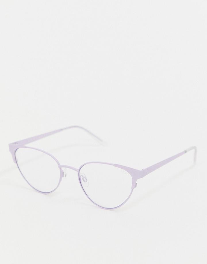 Quay Australia Song Bird Cat Eye Clear Lens Glasses In Purple - Purple