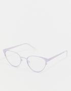 Quay Australia Song Bird Cat Eye Clear Lens Glasses In Purple - Purple