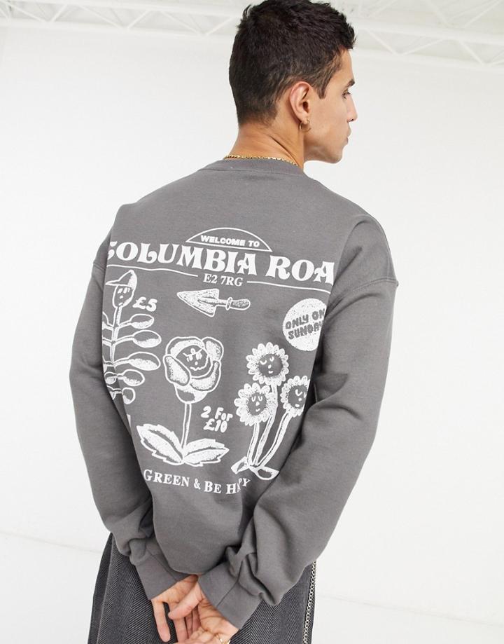 Vintage Supply Columbia Road Sweatshirt In Charcoal-grey