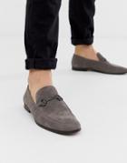 Office Lemming Bar Loafers In Gray Suede - Gray