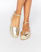 London Rebel Sling Espadrilles - Gold