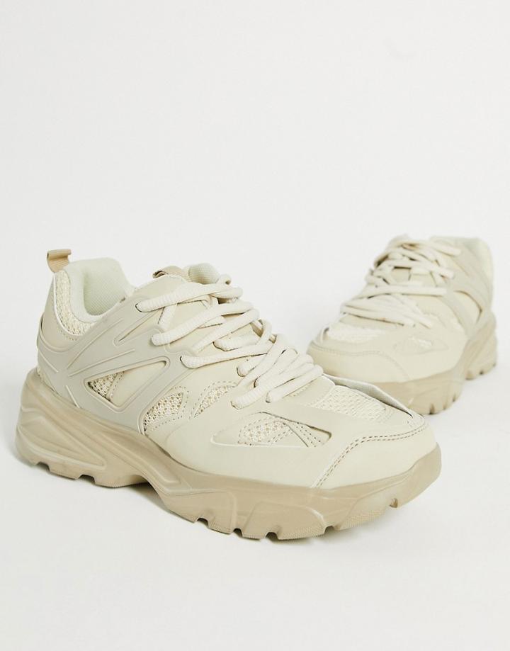 Public Desire Unorthodox Sporty Sneakers In Camel-neutral