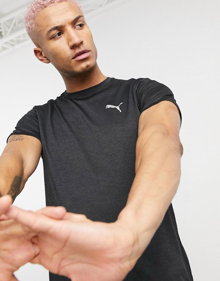Puma Running Favorite Heather T-shirt In Black