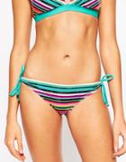 Oakley Stripe Tunnel Tie Side Bikini Bottoms - 69n Aquamarine Multi