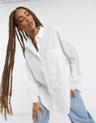 Only Oversized Shirt With Pockets In White