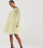 Asos Design Maternity Mini Dress With Heavily Embellished Cape-multi