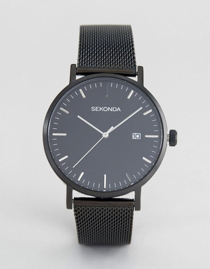 Sekonda Minimalist Black Mesh Watch Exclusive To Asos - Black