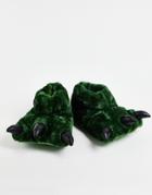 Asos Design Novelty Claw Slippers-green
