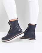 Tommy Jeans Hiker Boot With Print Foldown - Navy
