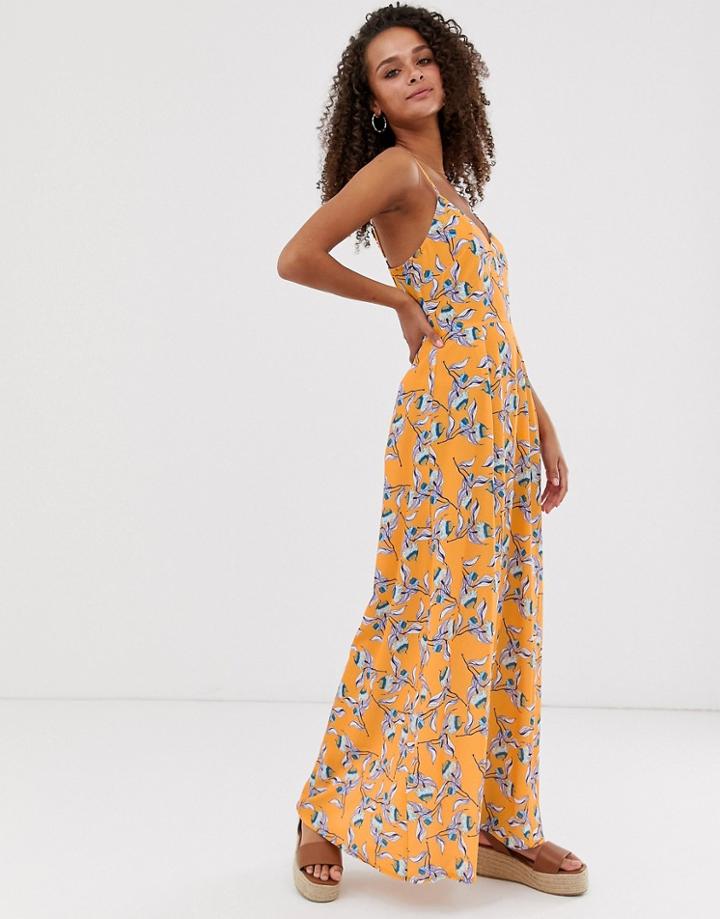 Parisian Printed Maxi Dress - Yellow