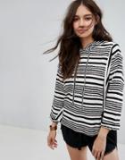 Moon River Stripe Sweater With Tie Details - Multi
