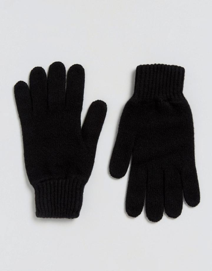 Glen Lossie Cashmere Glove In Black - Black