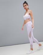 Kisaiya Mesh Panel Leggings - Purple