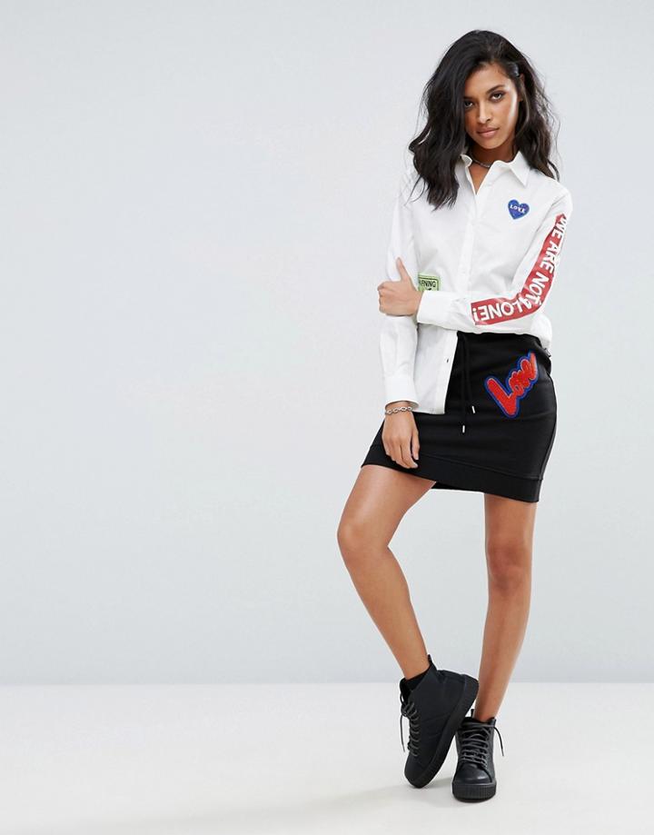 Love Moschino Sweat Mini Skirt - Black