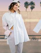 Asos Design Oversized Dipped Hem Shirt In Mixed Pastel Stripe-multi