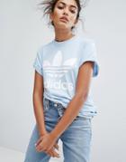 Adidas Originals Blue Trefoil Boyfriend T-shirt - Blue