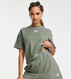 Reebok Waffle T-shirt In Olive Green Exclusive To Asos