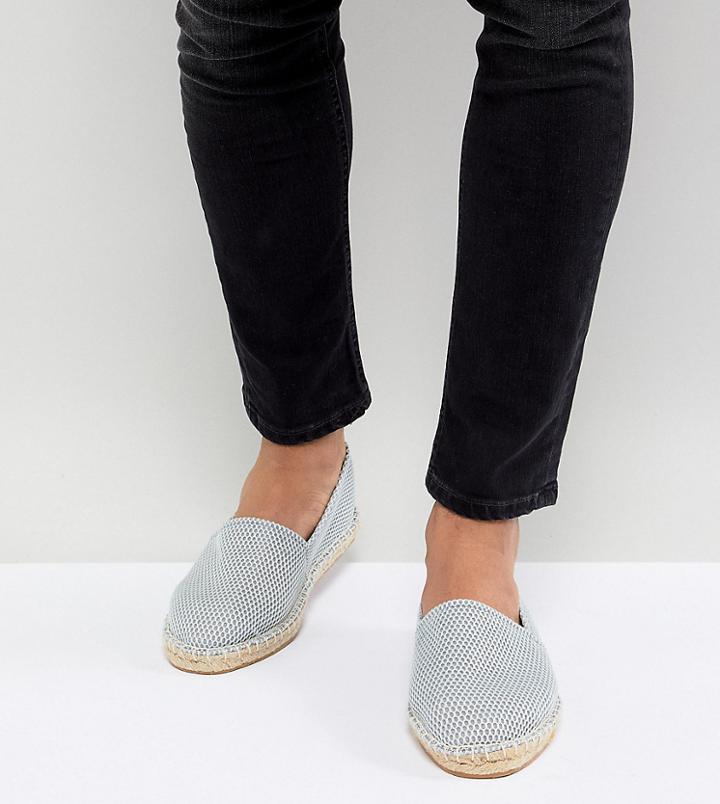 Asos Design Wide Fit Espadrilles In Gray Mesh - Gray