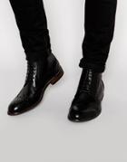 Standard Fortyfive Leather Brogue Boots - Black