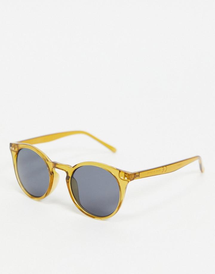 & Other Stories Round Sunglasses In Yellow-green