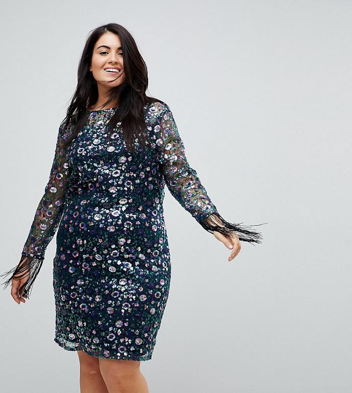 Unique 21 Hero Lace Dress In All Over Floral Sequin - Multi