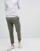 New Look Tapered Chinos In Khaki - Green