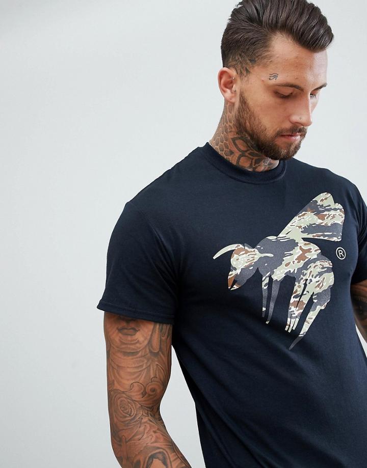 Abuze Ldn Camo Wasp Print T-shirt - Black
